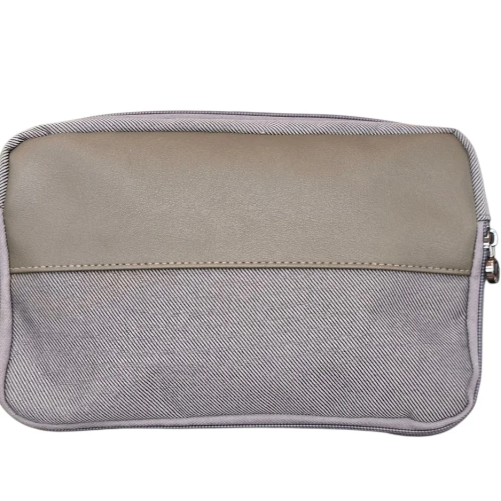 Bvlgari Parfums Set Of 2 Gray Canvas Zip Cosmetic Toiletry Cases